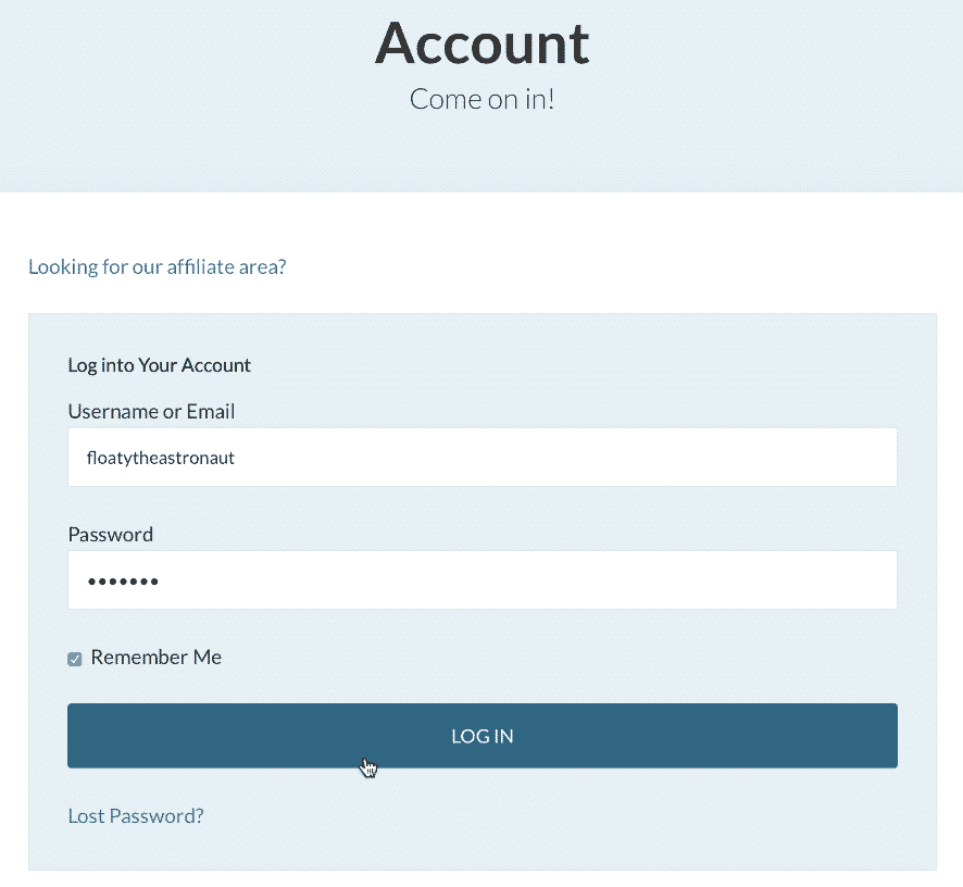 GravityView Account login screen