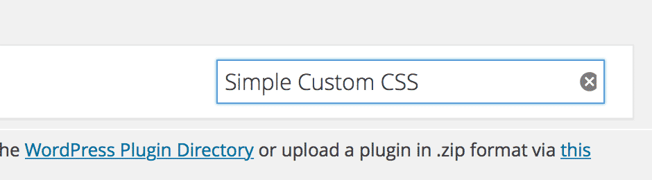 Searching for a plugin called Simple Custom CSS