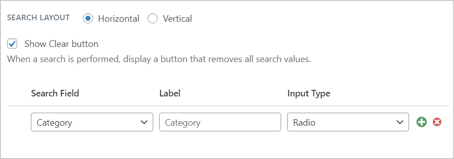 Search Bar widget settings